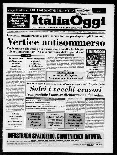 Italia oggi : quotidiano di economia finanza e politica